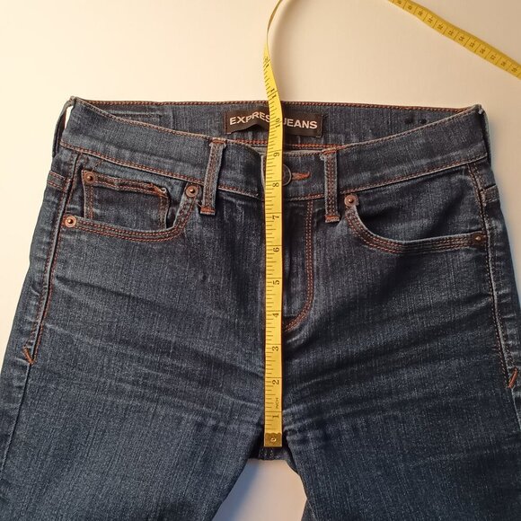 Express Denim Jeans Size 0 Skinny Mia Mid Rise Medium Wash - Picture 7 of 9